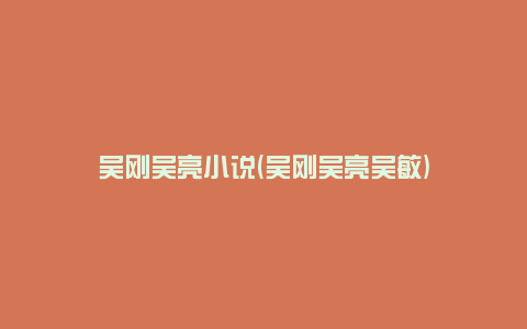 吴刚吴亮小说(吴刚吴亮吴敏)