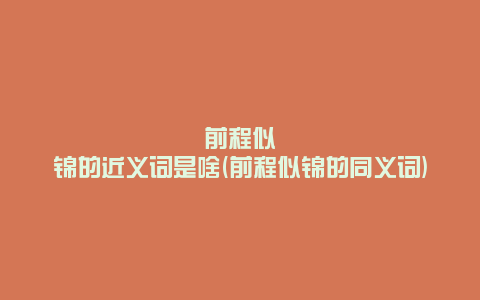 前程似锦的近义词是啥(前程似锦的同义词)