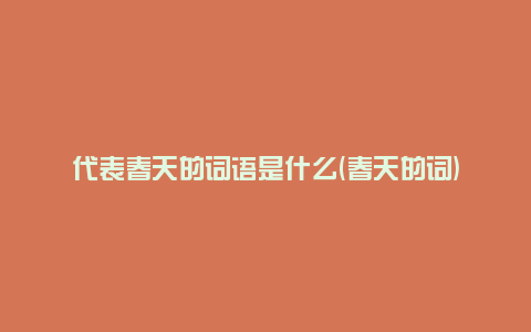代表春天的词语是什么(春天的词)