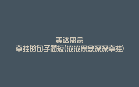 表达思念牵挂的句子简短(浓浓思念深深牵挂)