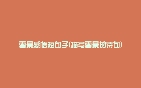 雪景感悟短句子(描写雪景的诗句)