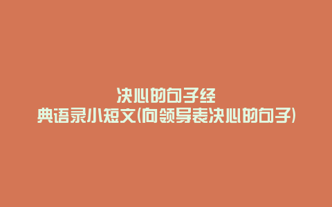 决心的句子经典语录小短文(向领导表决心的句子)
