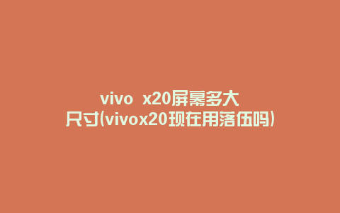vivo x20屏幕多大尺寸(vivox20现在用落伍吗)