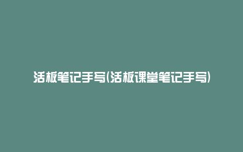 活板笔记手写(活板课堂笔记手写)