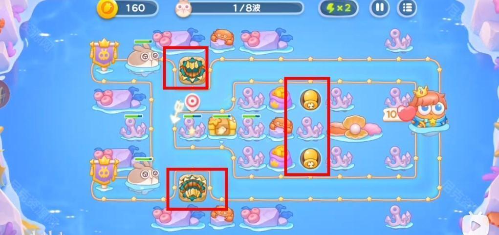 《保卫萝卜4》海的闺女第1关通关攻略