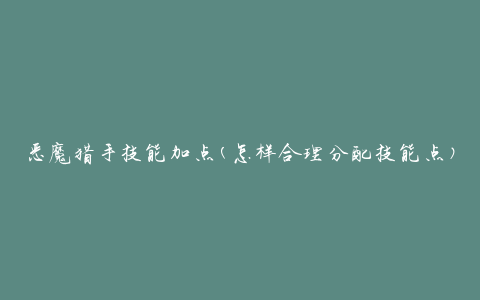 恶魔猎手技能加点(怎样合理分配技能点)