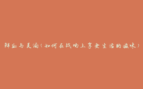 鲜血与美酒(如何在战场上享受生活的滋味)